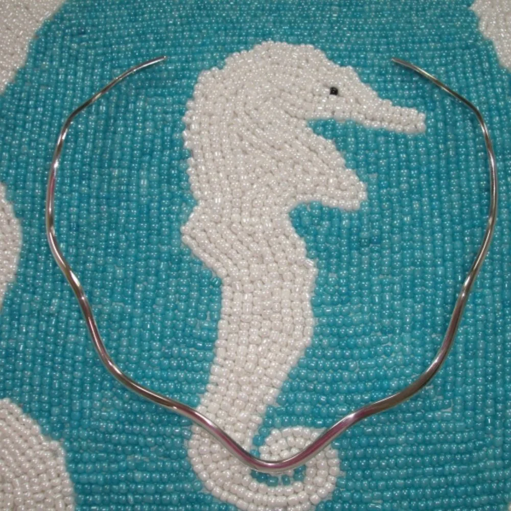 STERLING SILVER WAVY CUFF NECKLACE BRAND NEW 925 STERLING - Picture 2 of 9
